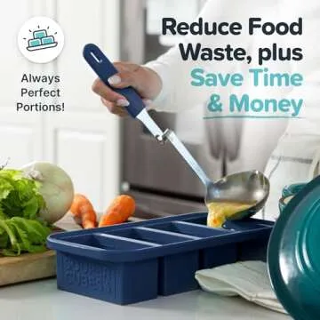 Souper Cubes 1 Cup Silicone Freezer Molds - Meal Prep Heaven for Soups and Sauces - Blueberry - 1-Pa...