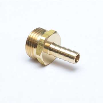 Brass 3/8" Hose ID/Hose Barb to Male 3/4" GHT Garden Hose Thread Straight Brass Fitting House/Boat/L...
