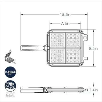 NordicWare 15040 Cast Aluminum Stovetop Belgium Waffle Iron