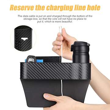 2 Packs Car Seat Gap Filler Organizer, Multifunctional Seat Gap Storage Box with Cup Holder, Console Side Extra Pouchs with USB Car Charger, Auto Accessories for Cellphone Wallet Key