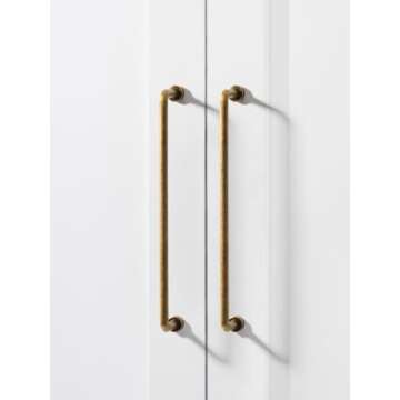 JIASENBAO Antique Brass Cabinet Bar Pulls 7.56" Hole Center 5 Pack Classic Vintage Retro Drawer Handles Kitchen Cupboard Bathroom Dresser Cabinet Hardware