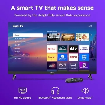 Roku Smart TV 2025 – 32-Inch 1080p Flat Screen LED TV