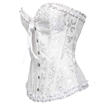 Frawirshau Plus Size White Corset Top for Women