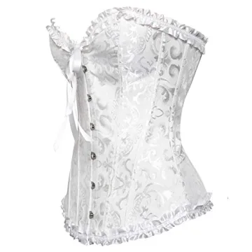 Frawirshau Plus Size White Corset Top for Women