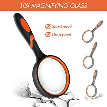 Leffis 10X Magnifying Glass for Everyday Use and Exploration
