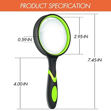 Leffis 10X Magnifying Glass for Everyday Use and Exploration