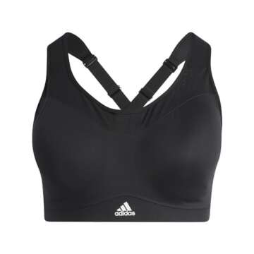 adidas Women's Plus Size Training High Support Better Alpha, Core Black, 3X