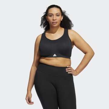 adidas Women's Plus Size Training High Support Better Alpha, Core Black, 3X