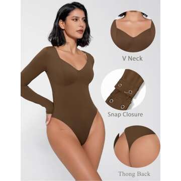 Stylish Avidlove Long Sleeve Bodysuit for Women - Versatile and Comfortable