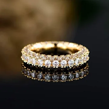 Elegant 18k Gold Plated Eternity Ring for Women