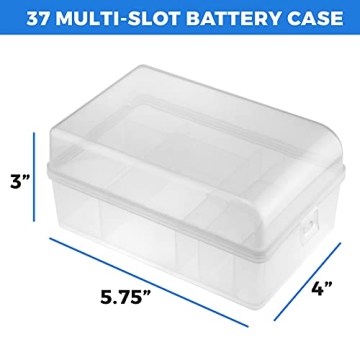 GlossyEnd 37-Slot Battery Storage Box Organizer