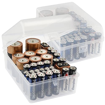 GlossyEnd 37-Slot Battery Storage Box Organizer