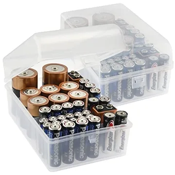 GlossyEnd 37-Slot Battery Storage Box Organizer