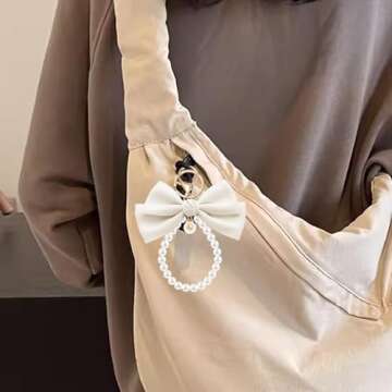 SMUOBT Bow Keychain Key Chains for Women Car Keychain Purse Keychain Pearl Keychain Cute Keychain Bow Keychain Accessories,White