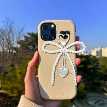 SMUOBT Bow Keychain Key Chains for Women Car Keychain Purse Keychain Pearl Keychain Cute Keychain Bow Keychain Accessories,White