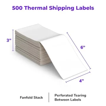 Rollo Direct Thermal Shipping Labels - 500 Pack for Businesses