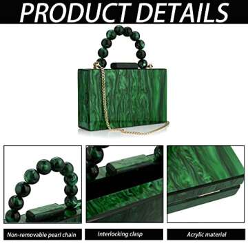 Buric Women Acrylic Clutch Purse - Leopard Print Evening Bag with Versatile Chains