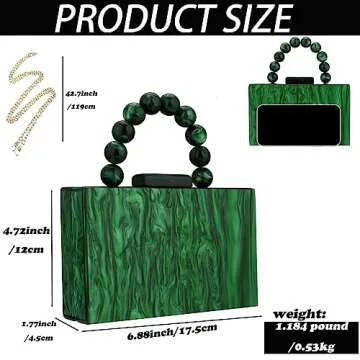 Buric Women Acrylic Clutch Purse Leopard Evening Bag