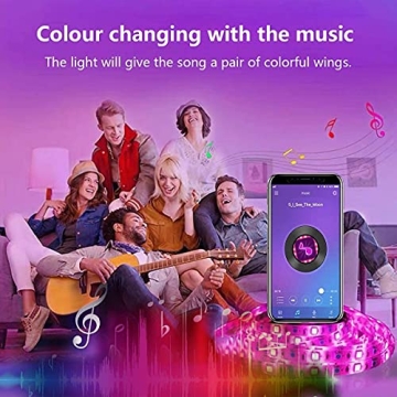 ZOZOO Bluetooth LED Light Strips Music Sync Color Changing