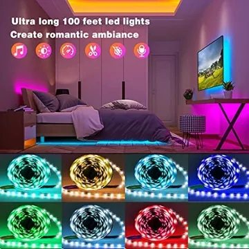 ZOZOO Bluetooth LED Light Strips Music Sync Color Changing