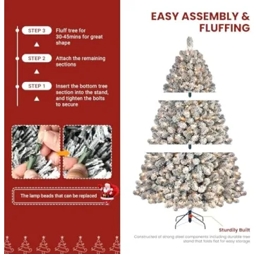 SHareconn 7.5ft Prelit Christmas Tree with Warm Lights
