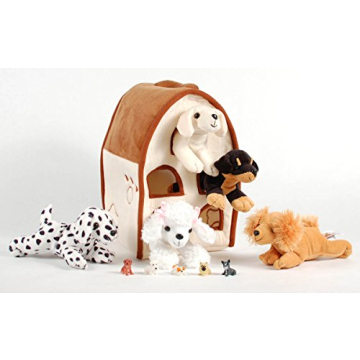 SFS Gift Bundle Plush Dog House with 5 Stuffed Dogs