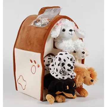 SFS Gift Bundle Plush Dog House with 5 Stuffed Dogs