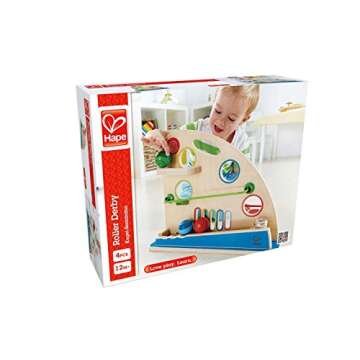 Hape Roller Derby Wooden Marble Racing Toy | Award Winning Marble Run Wooden Puzzle Maze Toddler Toy for Kids, Colorful Dual Sided Mountain of Fun, Multicolor, Model Number: E0430