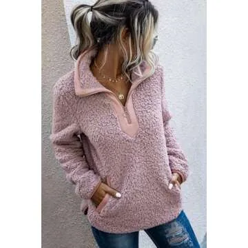 AQOTHES Womens Casual Sherpa Pullover for Cozy Winter Style