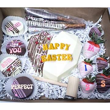 Mity rain 3pcs Letter Molds for Chocolate Covered Strawberries, Silicone Uppercase Lowercase Alphabet Number Fondant Mold for Making Candy, Gummy, Biscuit, Ice Cube Tray, Cake Decorations