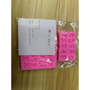 Mity rain 3pcs Letter Molds for Chocolate Covered Strawberries, Silicone Uppercase Lowercase Alphabet Number Fondant Mold for Making Candy, Gummy, Biscuit, Ice Cube Tray, Cake Decorations