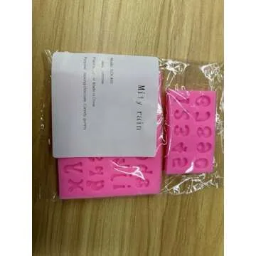 Mity rain 3pcs Letter Molds for Chocolate Covered Strawberries, Silicone Uppercase Lowercase Alphabet Number Fondant Mold for Making Candy, Gummy, Biscuit, Ice Cube Tray, Cake Decorations