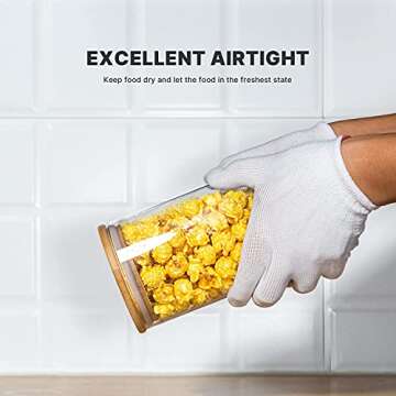 Stylish Airtight Glass Food Storage Jars Set of 5