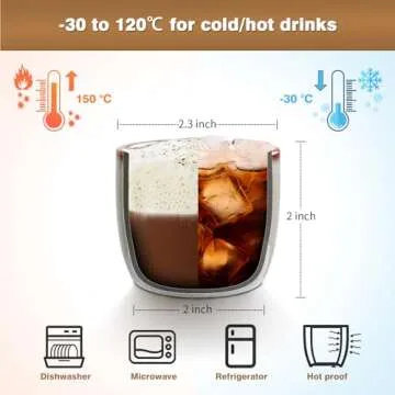 ZEBERBO Double Walled Espresso Cups Set of 4