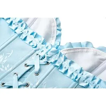 Stylish YUNAR Floral Lace Up Corset for Women