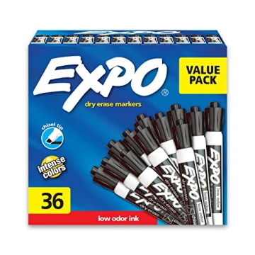 EXPO Dry Erase Markers - Chisel Tip, Low-Odor, Bulk Pack