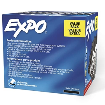 EXPO Dry Erase Markers - Chisel Tip, Bulk Pack, Low-Odor