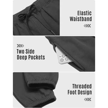 PINSPARK Grey Sweatpants Men Fleece Joggers Cuffed Warm Cotton Workout Pants for Men with Pockets