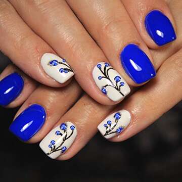 TecUnite Flat Back Royal Blue Rhinestones for Crafts 2000 Pieces