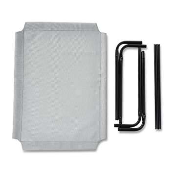 Amazon Basics Breathable Cooling Elevated Dog Bed with Durable Metal Frame, Medium, 43 x 26 x 7.5 Inch, Grey