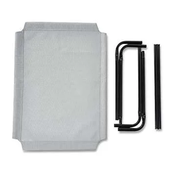 Amazon Basics Breathable Cooling Elevated Dog Bed with Durable Metal Frame, Medium, 43 x 26 x 7.5 Inch, Grey