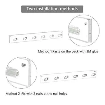 AITEE Necklace Holder, Acrylic Necklace Organizer Wall Mounted with 6 Hooks, for Hanging Necklace, Jewelry, Bangles, Bracelets and Rings, Best Gifts for Girls and Women(2 PACK)