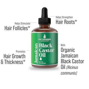 Jamaican Black Castor Oil for Hair Growth - Women and Mens Hair Oil for Dry Scalp Treatment - For Dr...