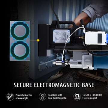 ZELCAN 1550W Electric Magnetic Drill Press w 2'' Boring Diameter Core Drill Bit Set, Portable Heavy Duty Power Mag Drill 3500lbf Electromagnet Drilling Machine for Metal Surface and Home Improvement