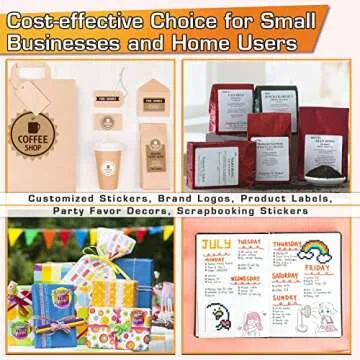 Koala Printable Glossy Sticker Paper for Inkjet Printer, White, 8.5x11 Inch Self-Adhesive Photo Sticker Printer Paper, (120 Sheets)