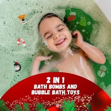 Magical Christmas Bath Bombs with Fun Toys for Kids