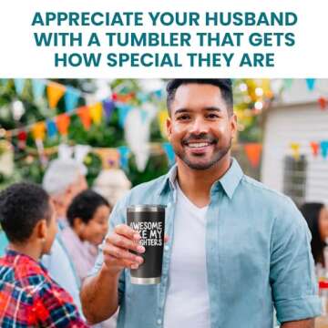 KLUBI Awesome Like My Daughters Mug Cool Dad Gifts From Daughter Dad Tumblers 20oz Dad Cups Cool Gif...