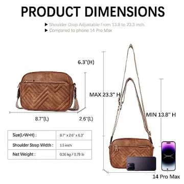 BOSTANTEN Quilted Crossbody Bags for Women Vegan Leather Purses Small Shoulder Handbags with Wide Strap Brown