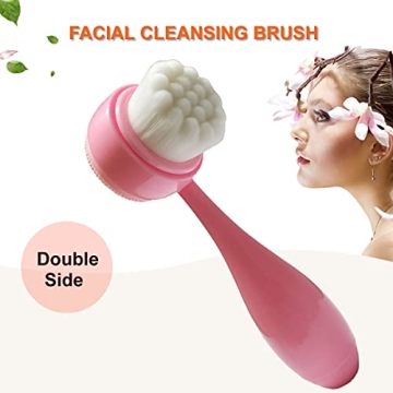 Dual-Sided Exfoliating Brush for Skin Care, Pink