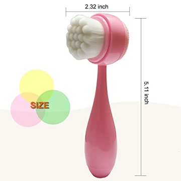 Dual-Sided Exfoliating Brush for Skin Care, Pink